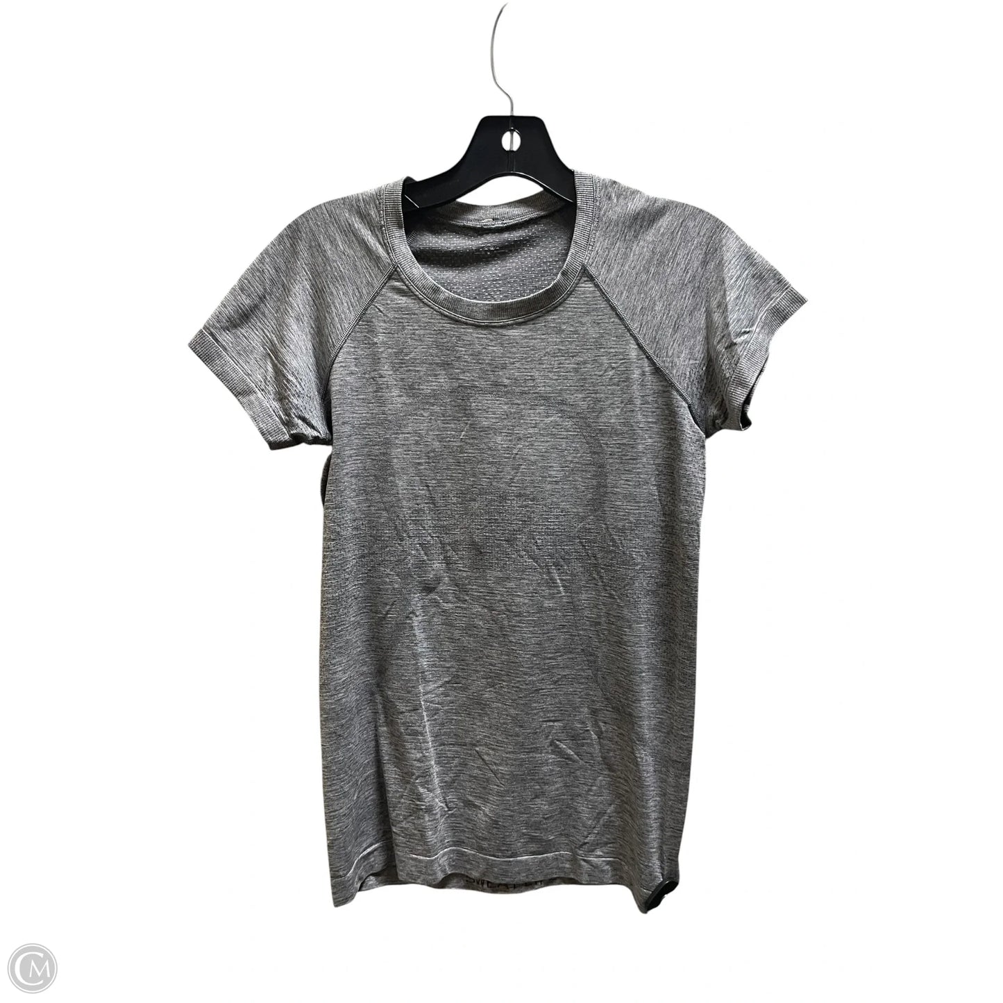 Athletic Top Short Sleeve By Lululemon In Grey, Size: 6