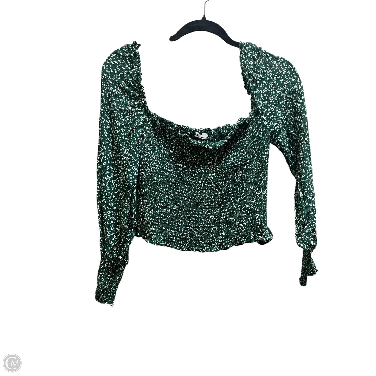 Top Long Sleeve By Reformation In Green, Size: S