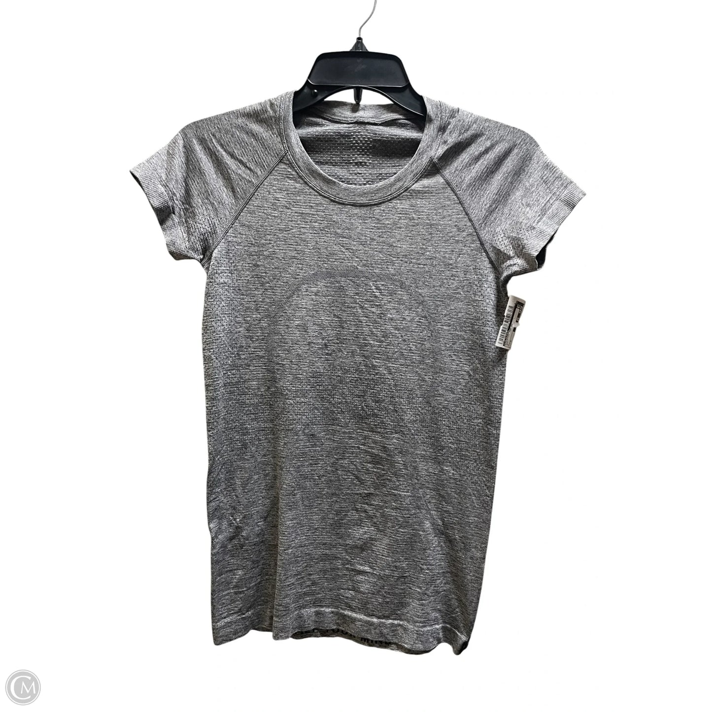 Athletic Top Short Sleeve By Lululemon In Grey, Size: 2
