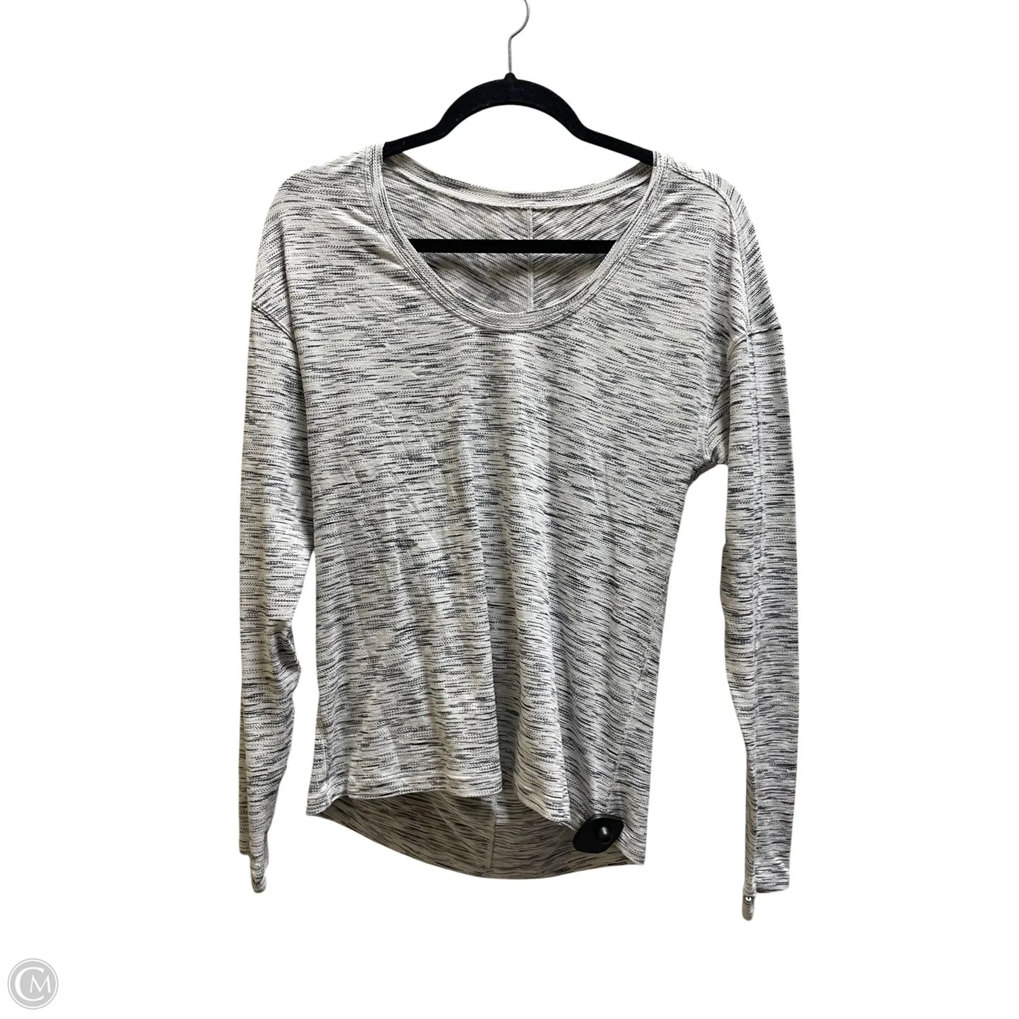 Top Long Sleeve By Lululemon In Black & White, Size: L