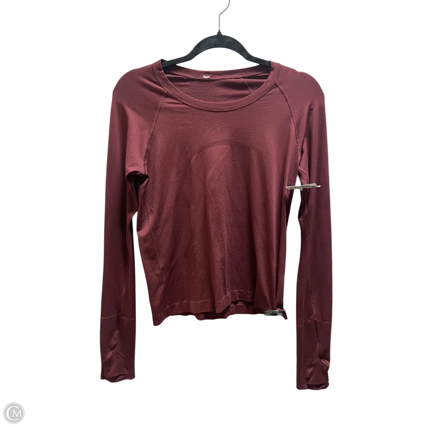 Athletic Top Long Sleeve Collar By Lululemon In Maroon, Size: S