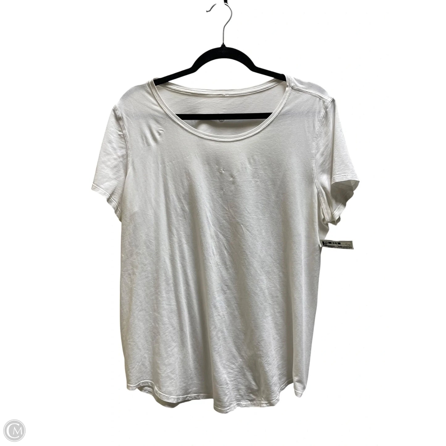 Athletic Top Short Sleeve By Lululemon In White, Size: 12