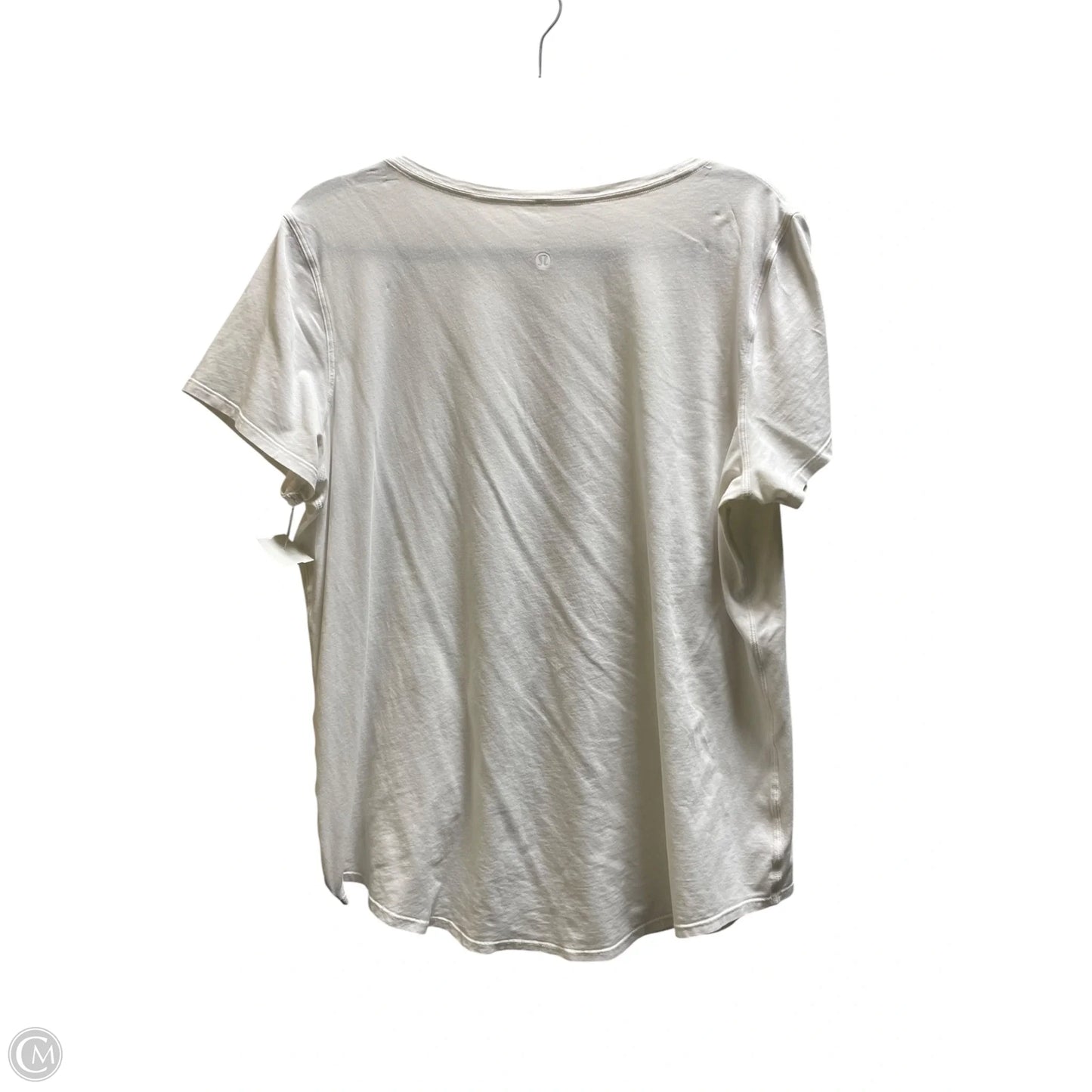 Athletic Top Short Sleeve By Lululemon In White, Size: 12