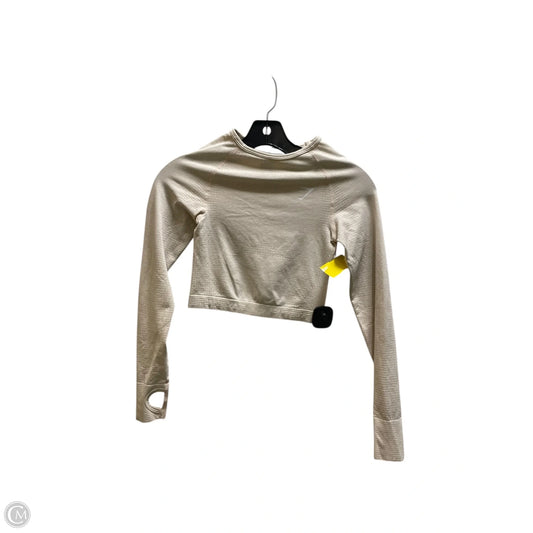 Athletic Top Long Sleeve Crewneck By Gym Shark In Beige, Size: Xs