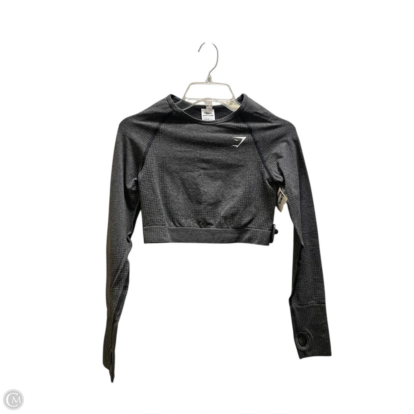 Athletic Top Long Sleeve Crewneck By Gym Shark In Grey, Size: M