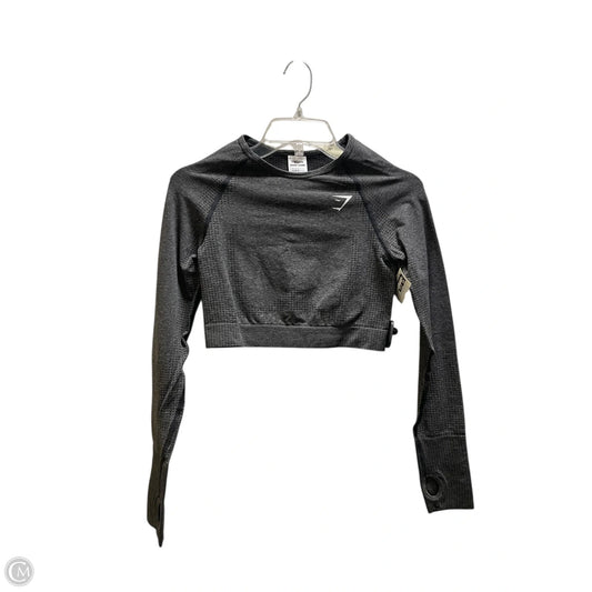 Athletic Top Long Sleeve Crewneck By Gym Shark In Grey, Size: M