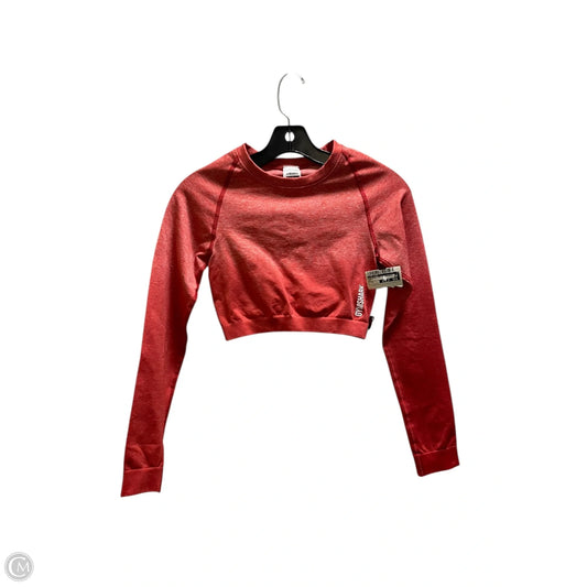 Athletic Top Long Sleeve Crewneck By Gym Shark In Red, Size: S