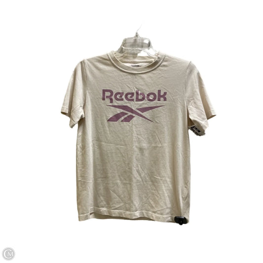 Top Short Sleeve By Reebok In Cream & Purple, Size: S