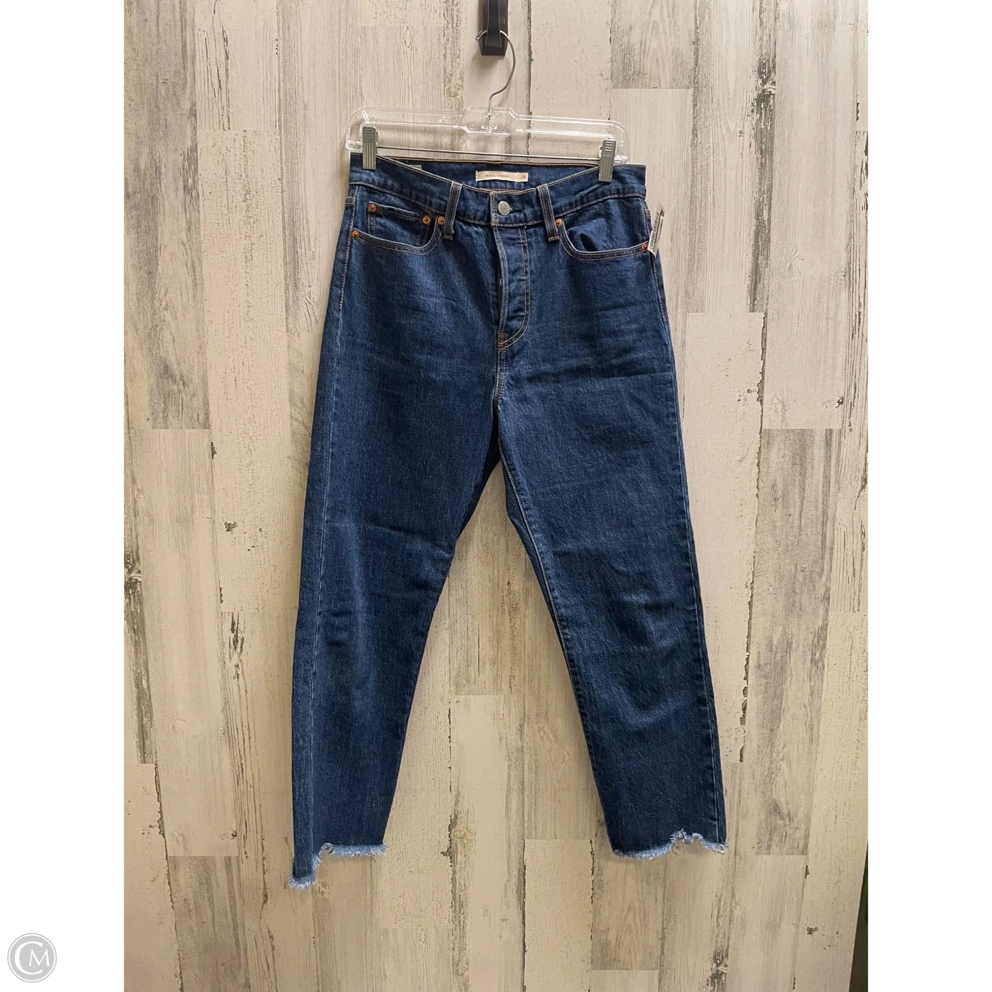 Jeans Straight By Levis In Blue Denim, Size: 28