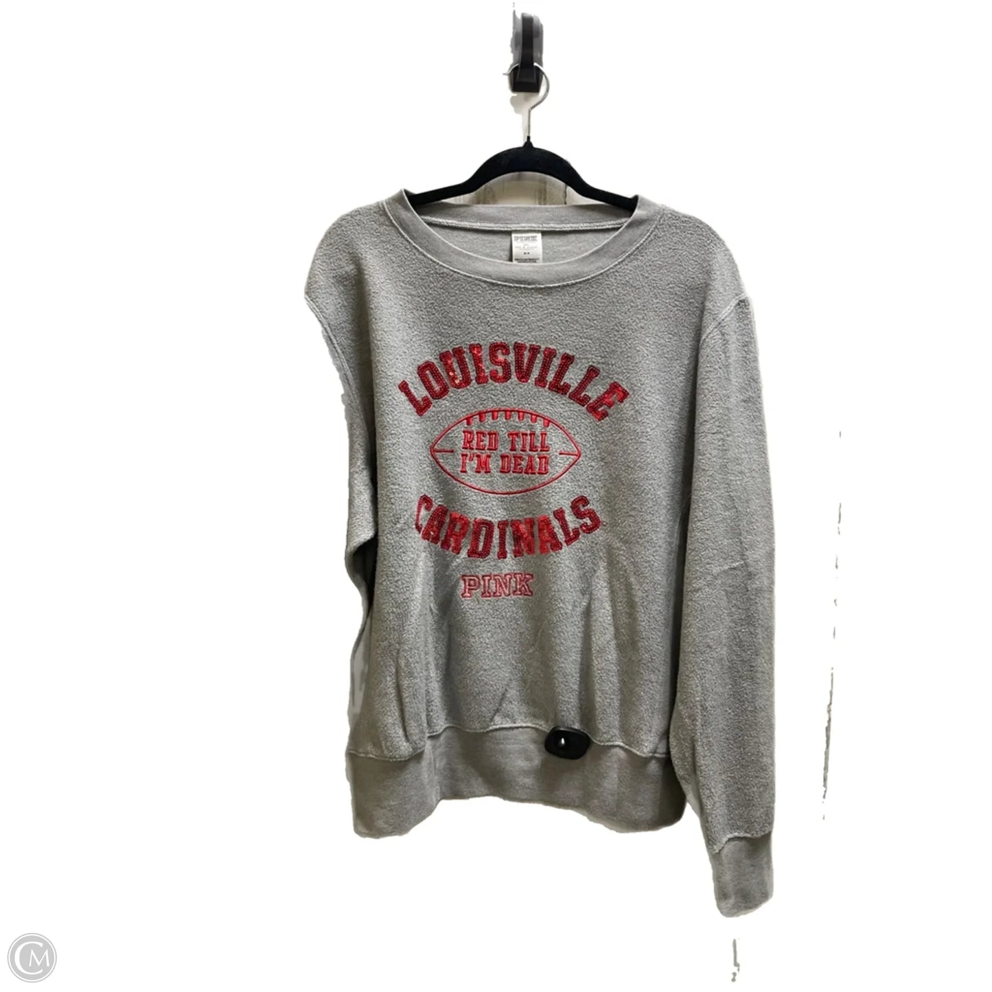 Sweatshirt Crewneck By Pink In Grey, Size: M