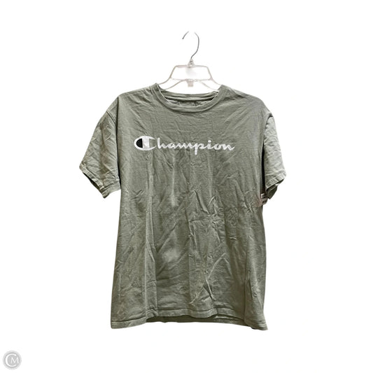 Top Short Sleeve By Champion In Green, Size: M