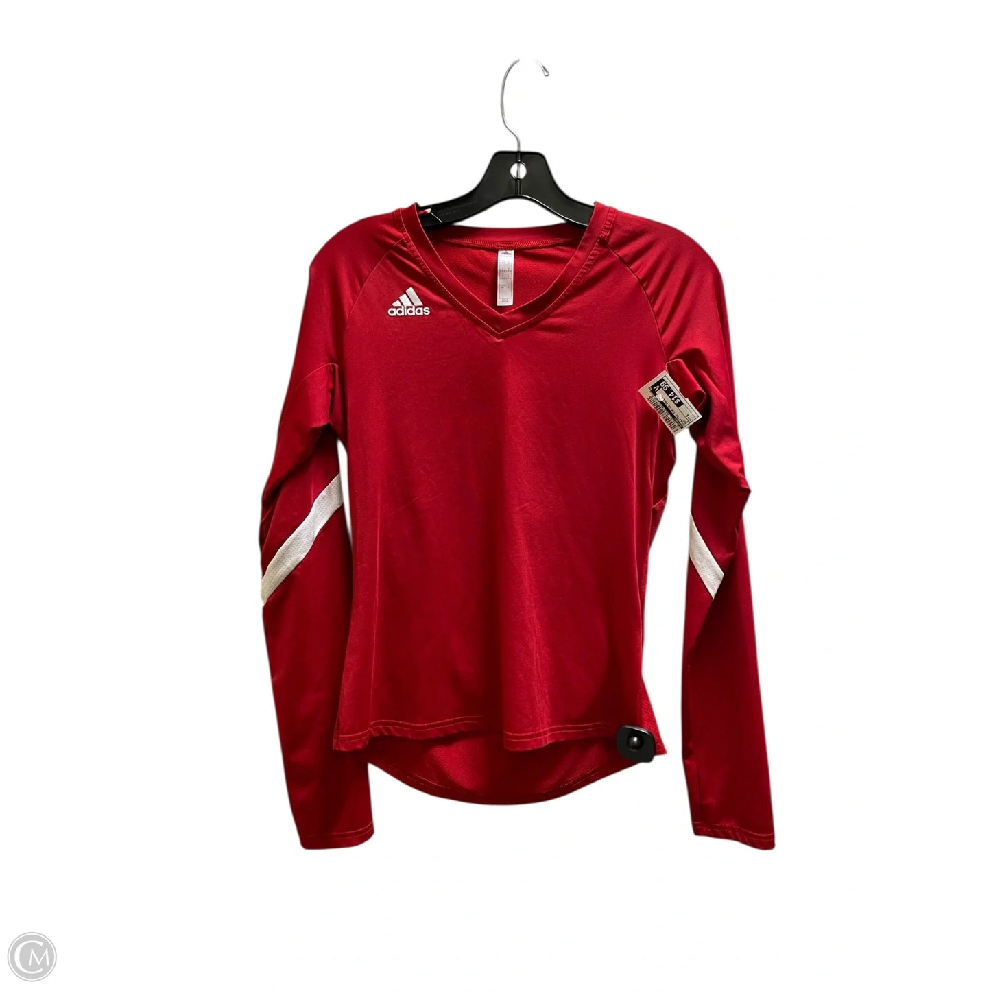 Athletic Top Long Sleeve Collar By Adidas In Red, Size: S