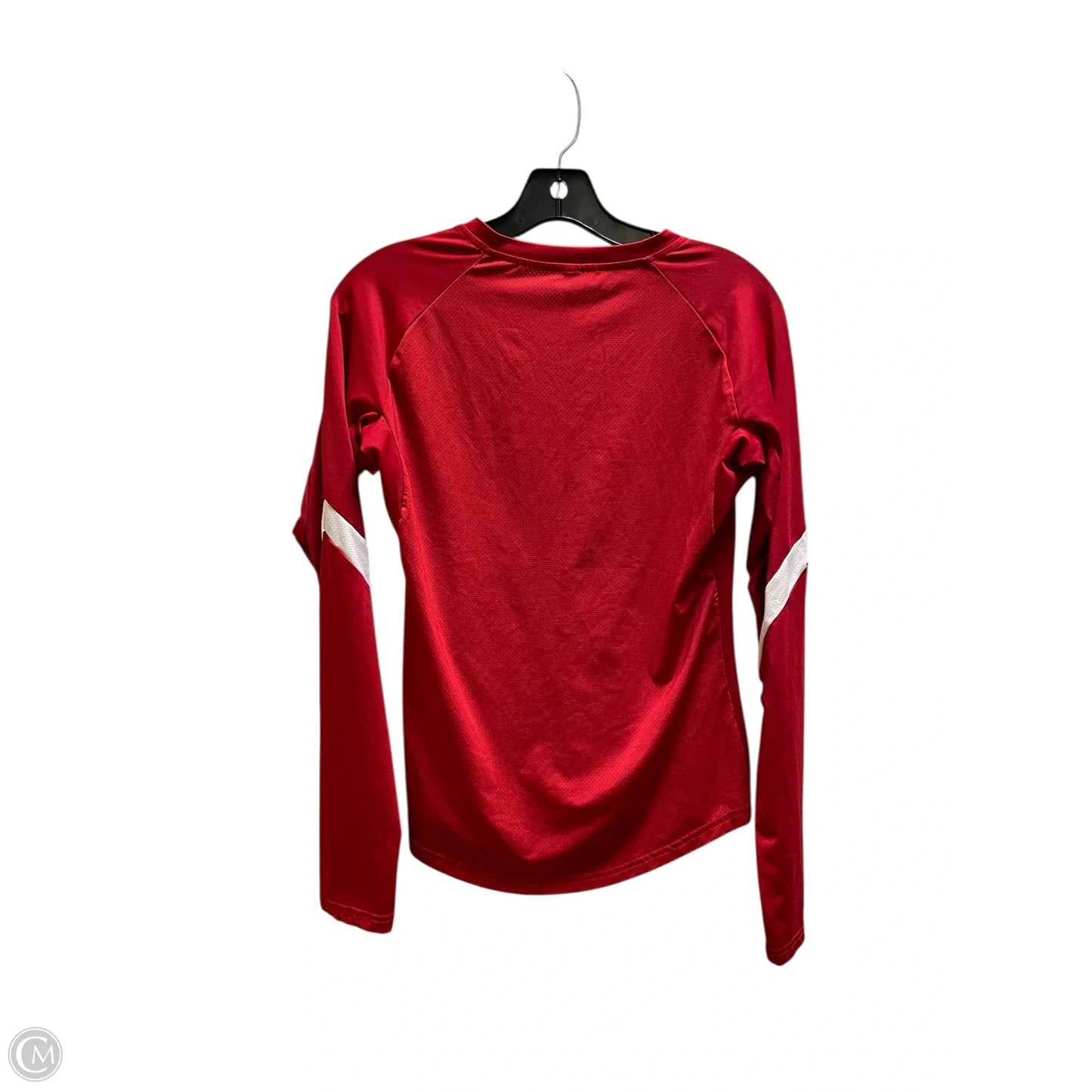 Athletic Top Long Sleeve Collar By Adidas In Red, Size: S