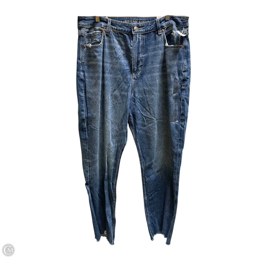 Jeans Straight By American Eagle In Blue Denim, Size: 16