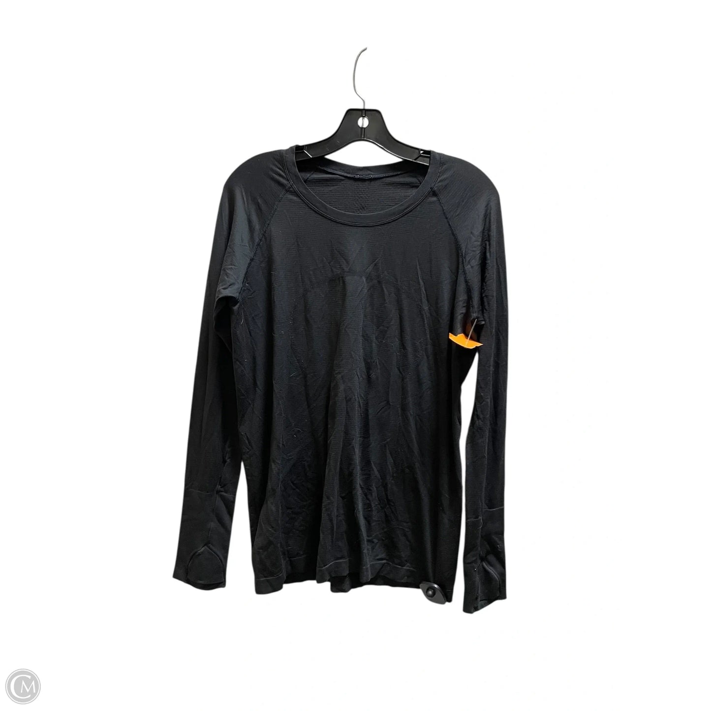 Athletic Top Long Sleeve Collar By Lululemon In Black, Size: 4