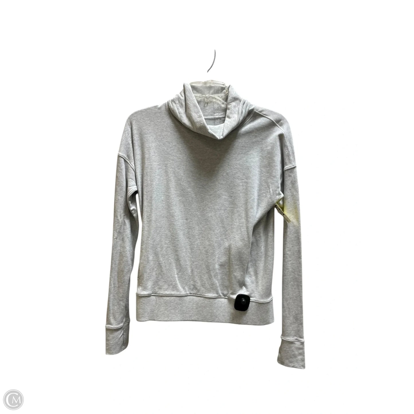 Athletic Top Long Sleeve Collar By Lululemon In Grey, Size: 4