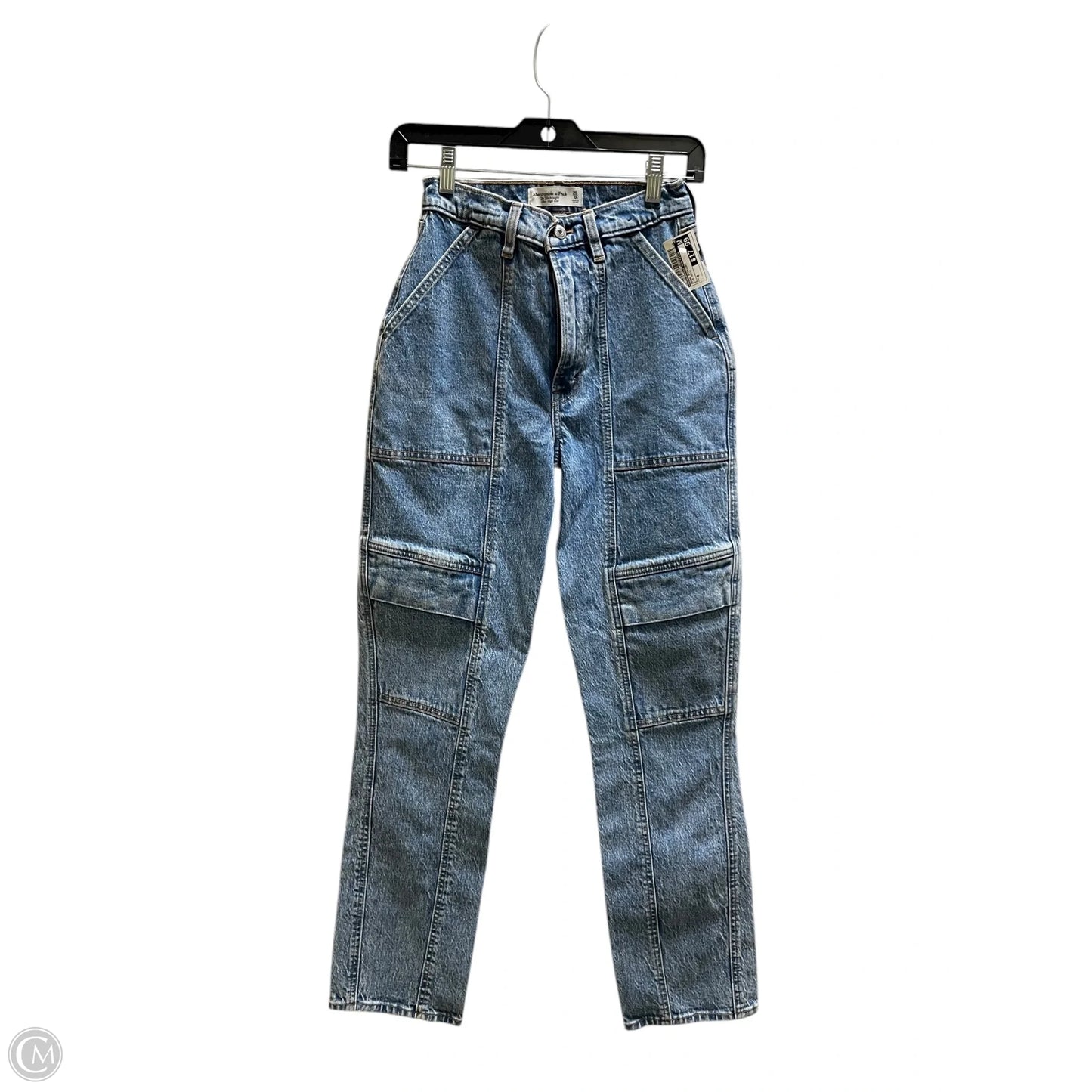 Jeans Straight By Abercrombie And Fitch In Blue Denim, Size: 0