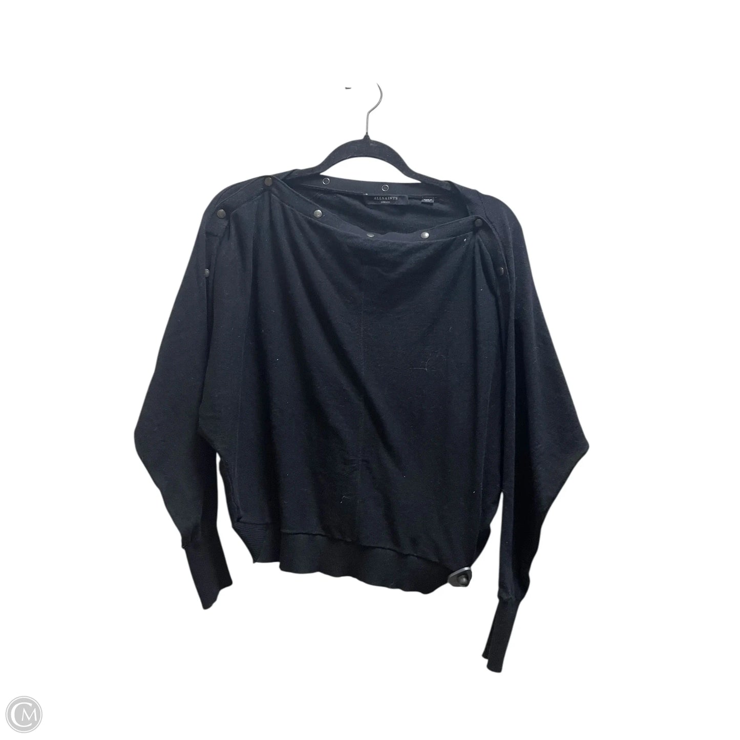 Top Long Sleeve Designer By All Saints In Black, Size: S