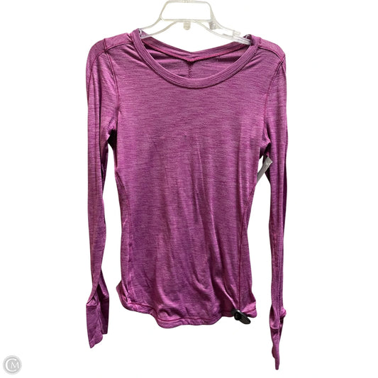 Athletic Top Long Sleeve Crewneck By Lululemon In Purple, Size: 8