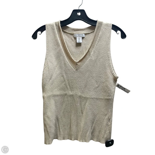 Top Sleeveless Designer By Halston In Tan, Size: M