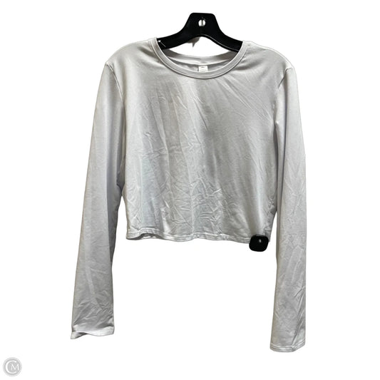 Athletic Top Long Sleeve Collar By Alo In White, Size: L