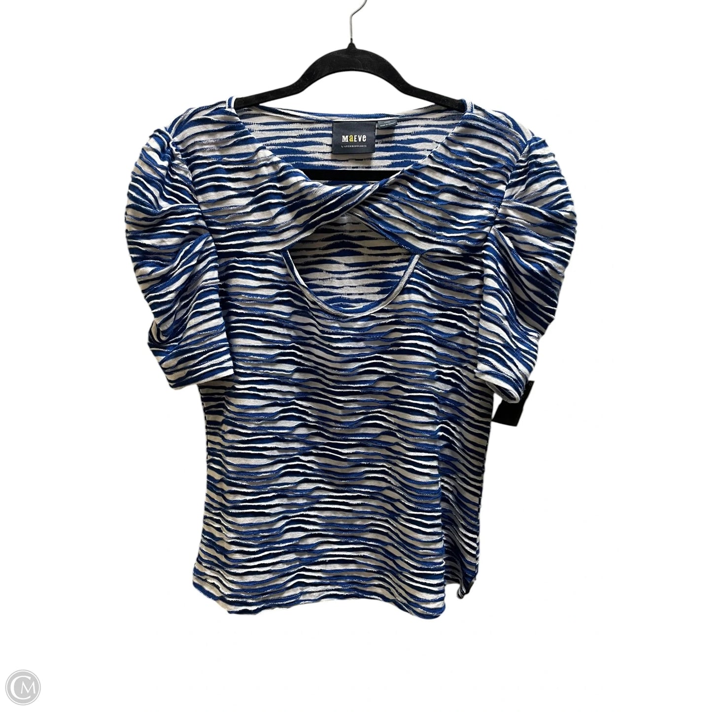 Top Short Sleeve By Maeve In Blue, Size: L