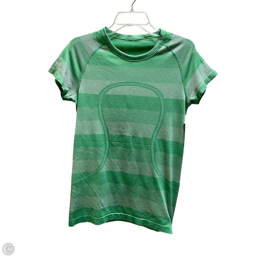 Athletic Top Short Sleeve By Lululemon In Green, Size: 10