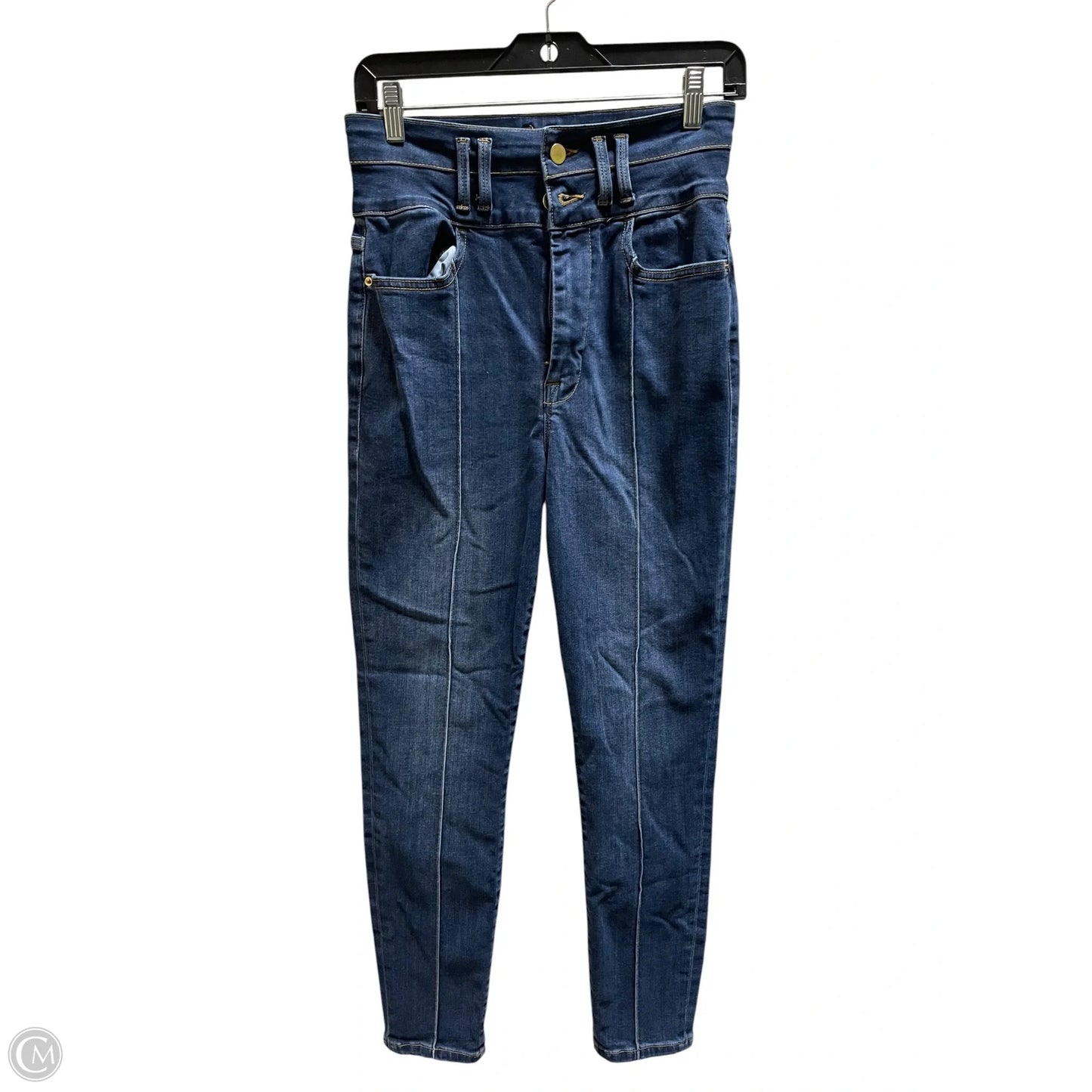 Jeans Straight By Frame In Blue Denim, Size: 6