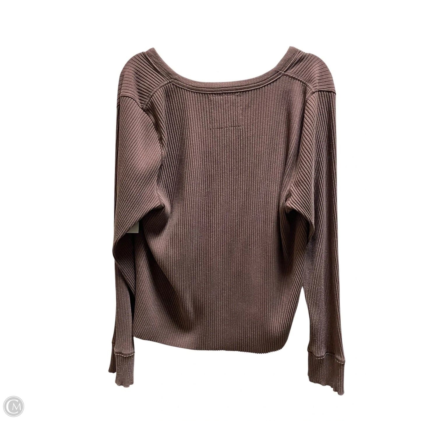 Top Long Sleeve By Aerie In Brown, Size: 2x