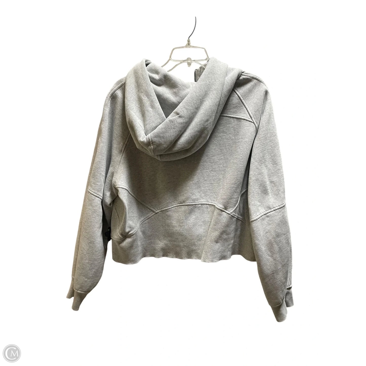 Athletic Sweatshirt Hoodie By Lululemon In Grey, Size: L