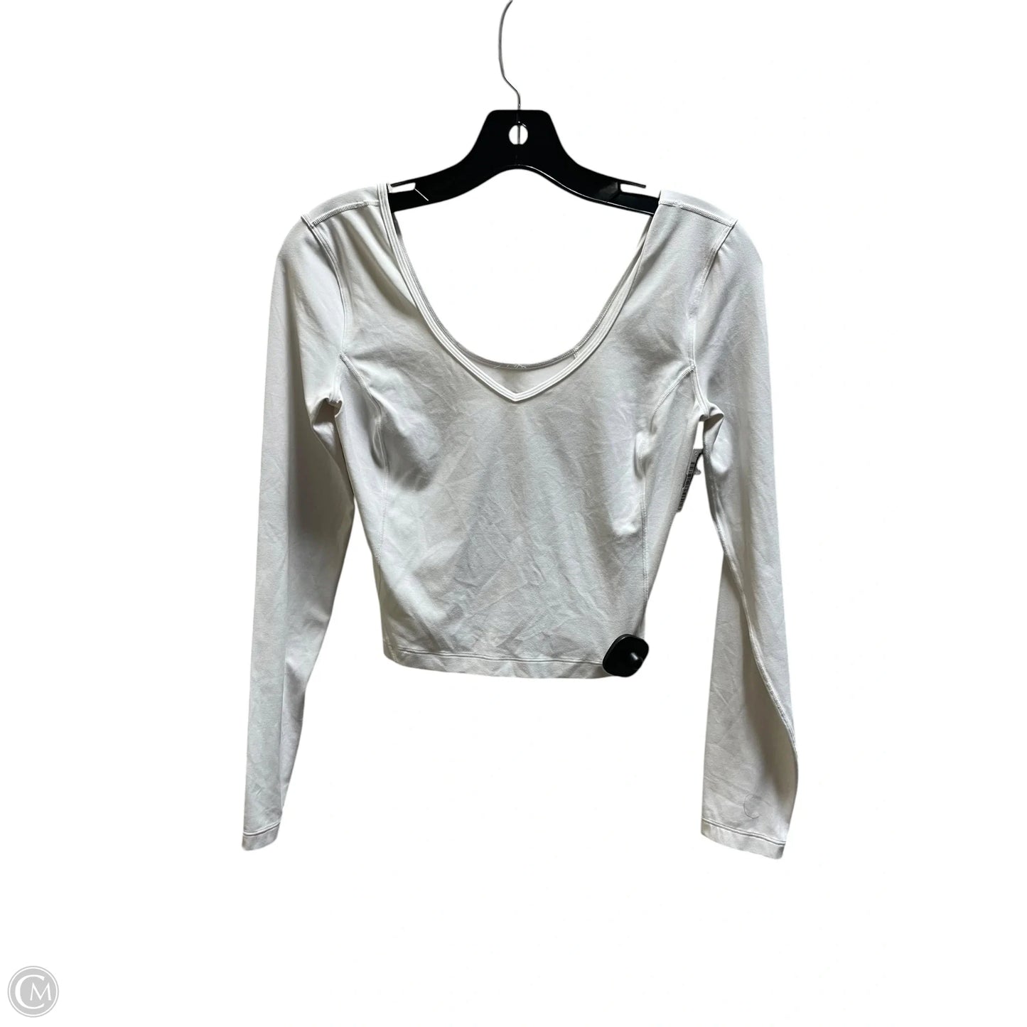 Athletic Top Long Sleeve Crewneck By Lululemon In White, Size: 4