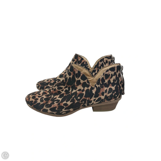 Boots Ankle Heels By Kenneth Cole In Animal Print, Size: 8.5