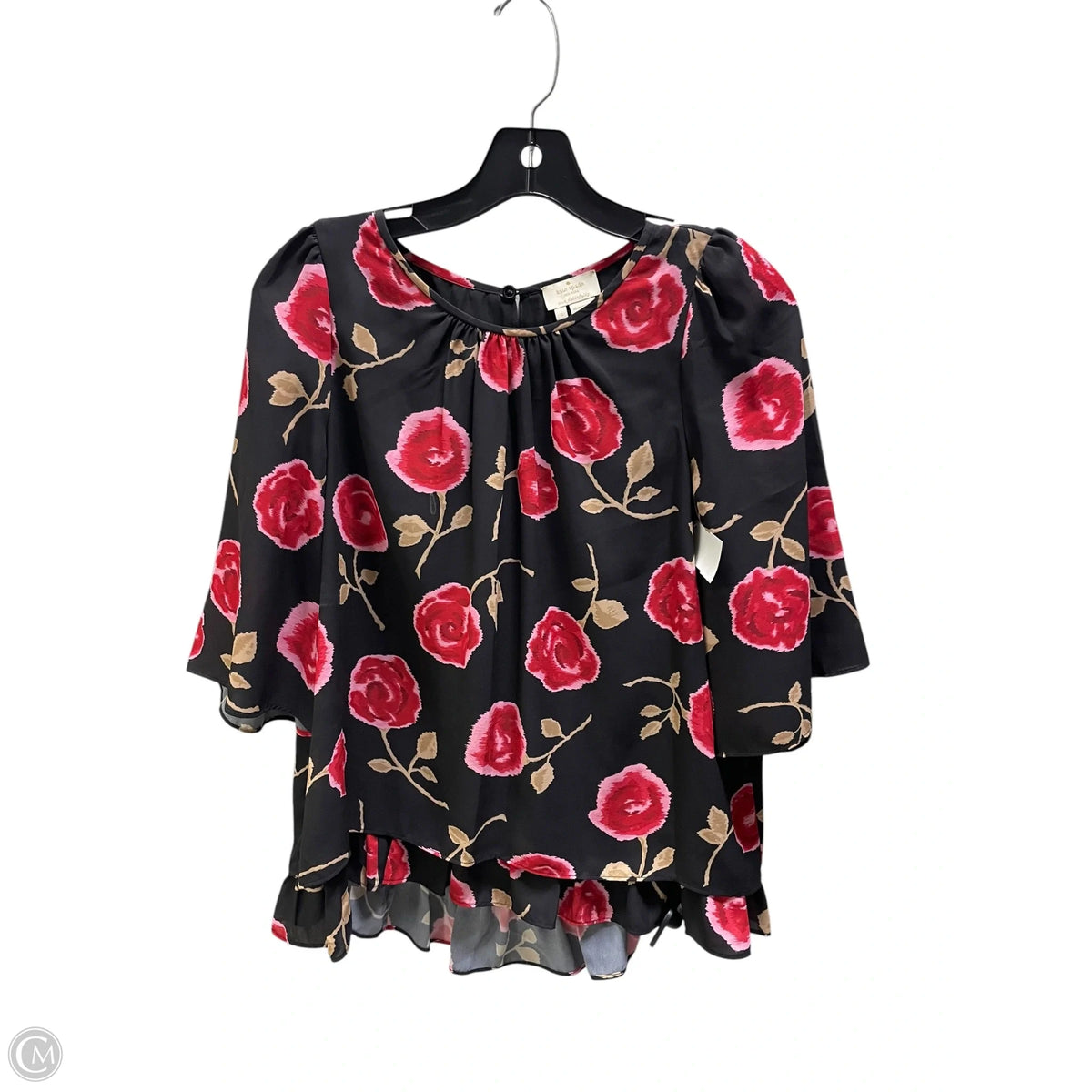 Top Short Sleeve Designer By Kate Spade In Floral Print, Size: S
