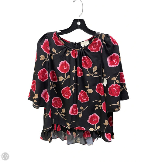 Top Short Sleeve Designer By Kate Spade In Floral Print, Size: S