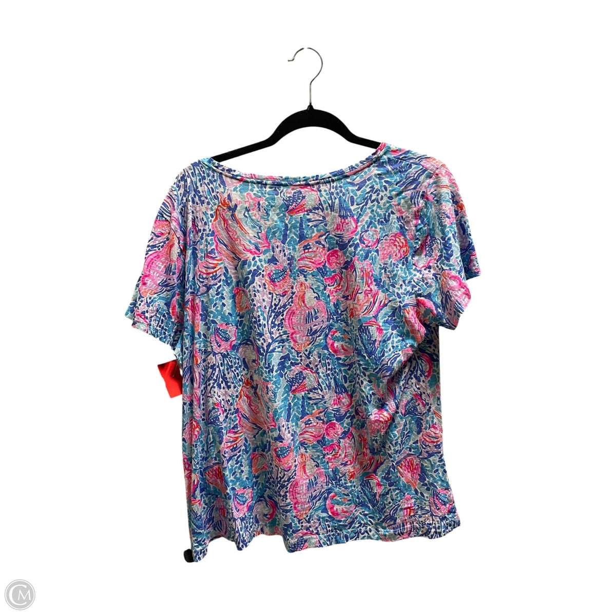 Top Short Sleeve Designer By Lilly Pulitzer In Blue, Size: 1x