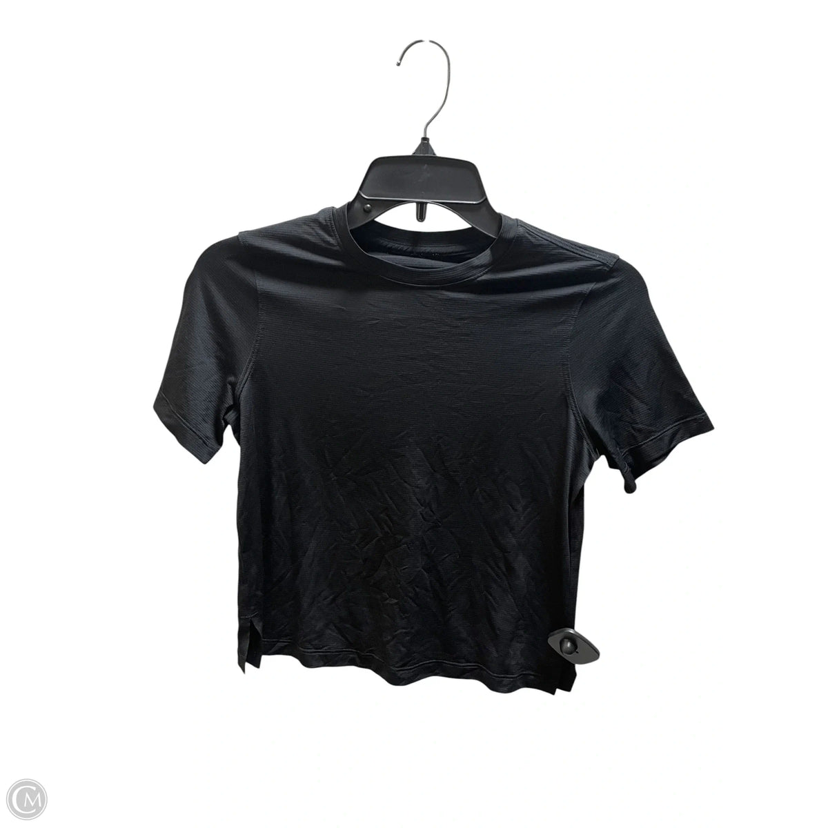 Athletic Top Short Sleeve By Lululemon In Black, Size: 4