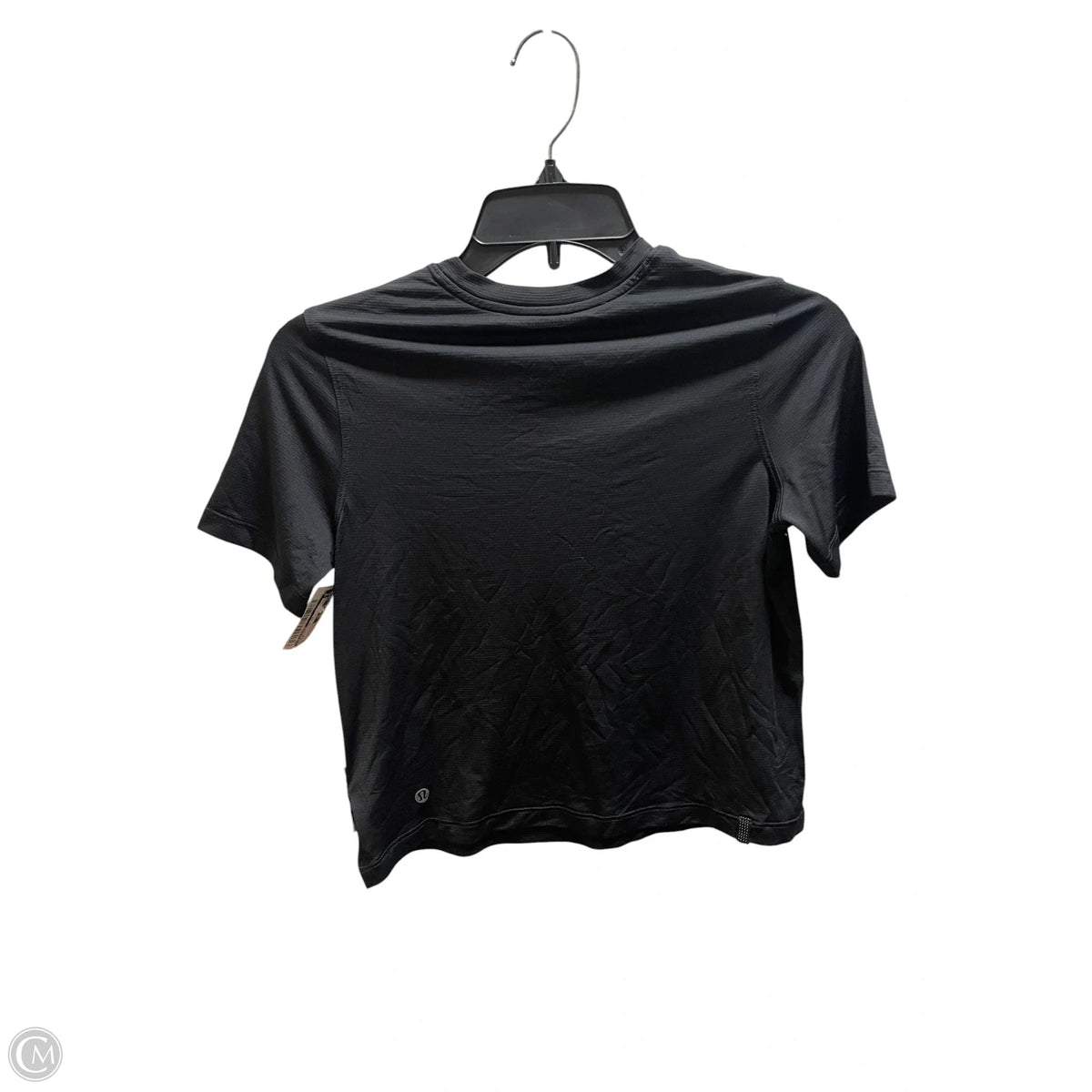 Athletic Top Short Sleeve By Lululemon In Black, Size: 4