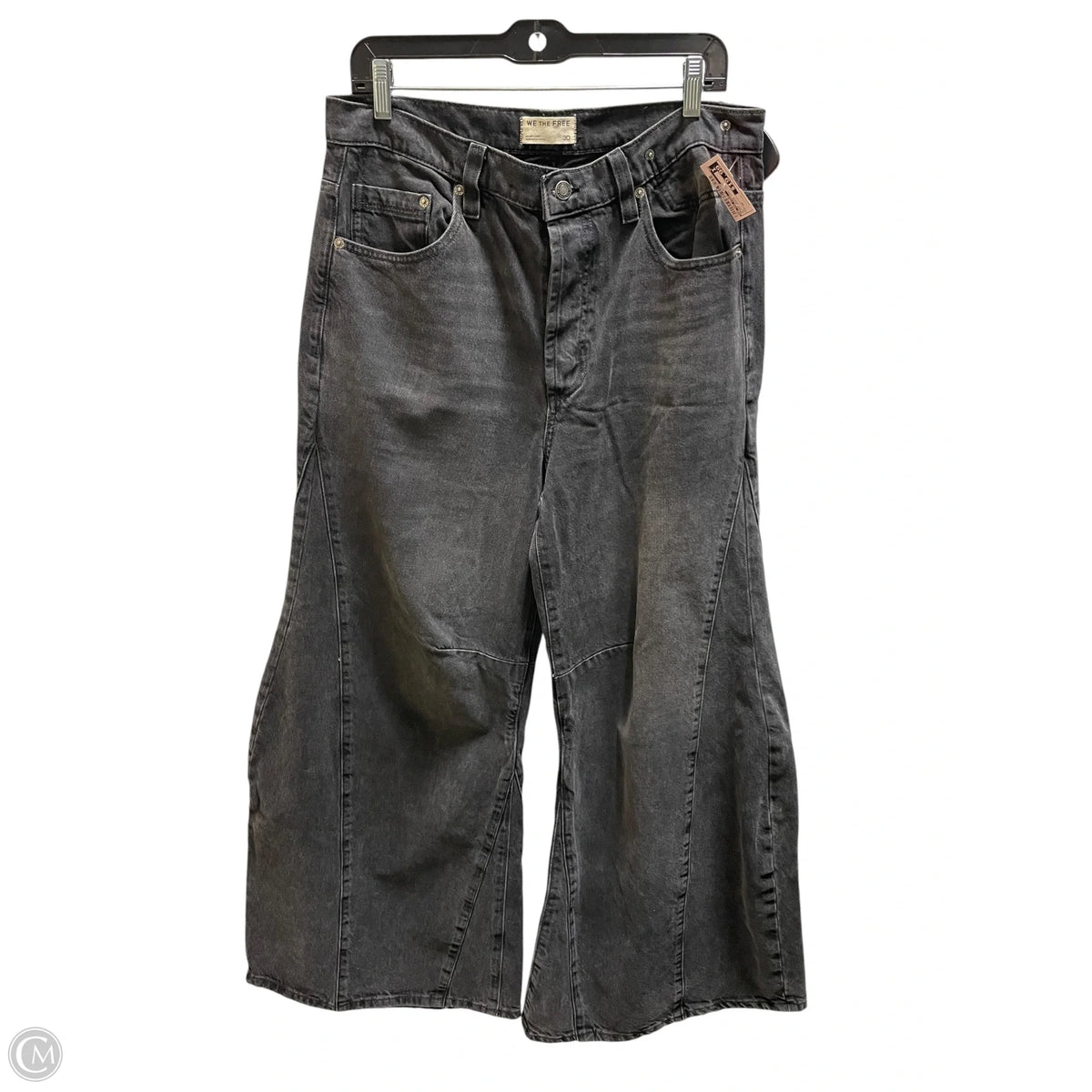 Jeans Wide Leg By We The Free In Black Denim, Size: 10