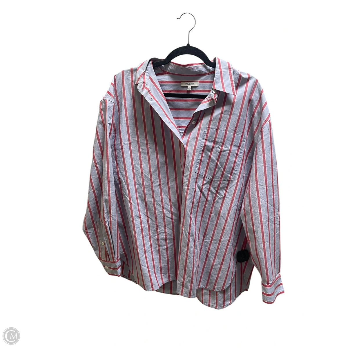 Top Long Sleeve By Madewell In Striped Pattern, Size: L