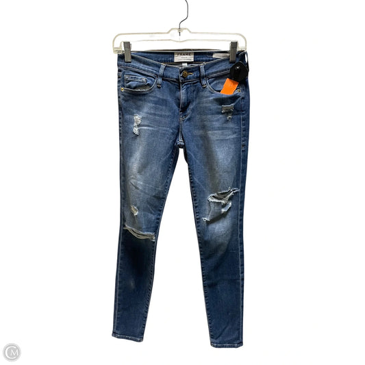 Jeans Skinny By Frame In Blue Denim, Size: 2
