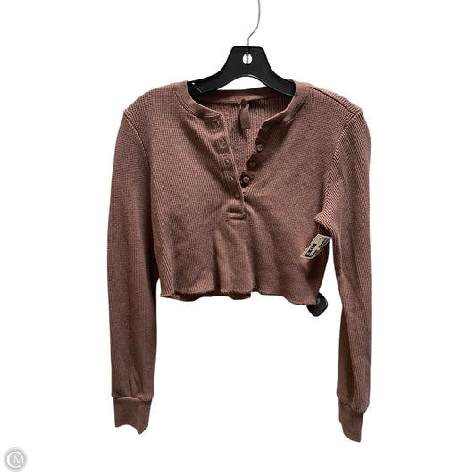 Top Long Sleeve By Skims In Brown, Size: M
