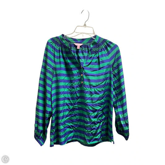 Blouse Designer By Lilly Pulitzer In Blue & Green, Size: Xs
