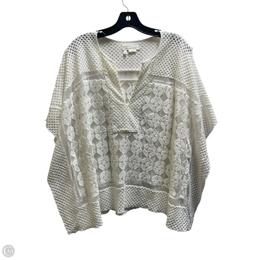 Top Short Sleeve By Anthropologie In Cream, Size: Osfm