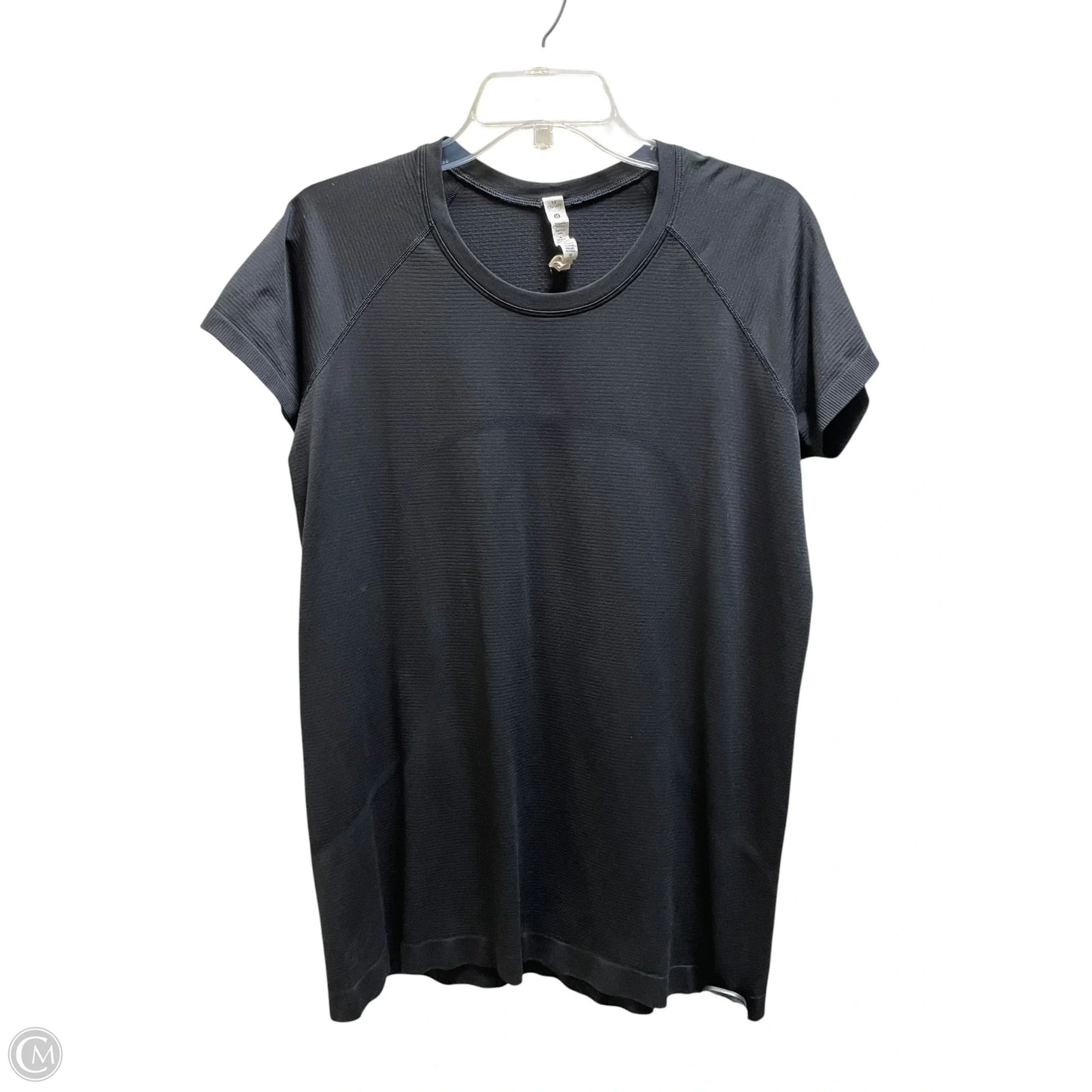 Athletic Top Short Sleeve By Lululemon In Black, Size: 14
