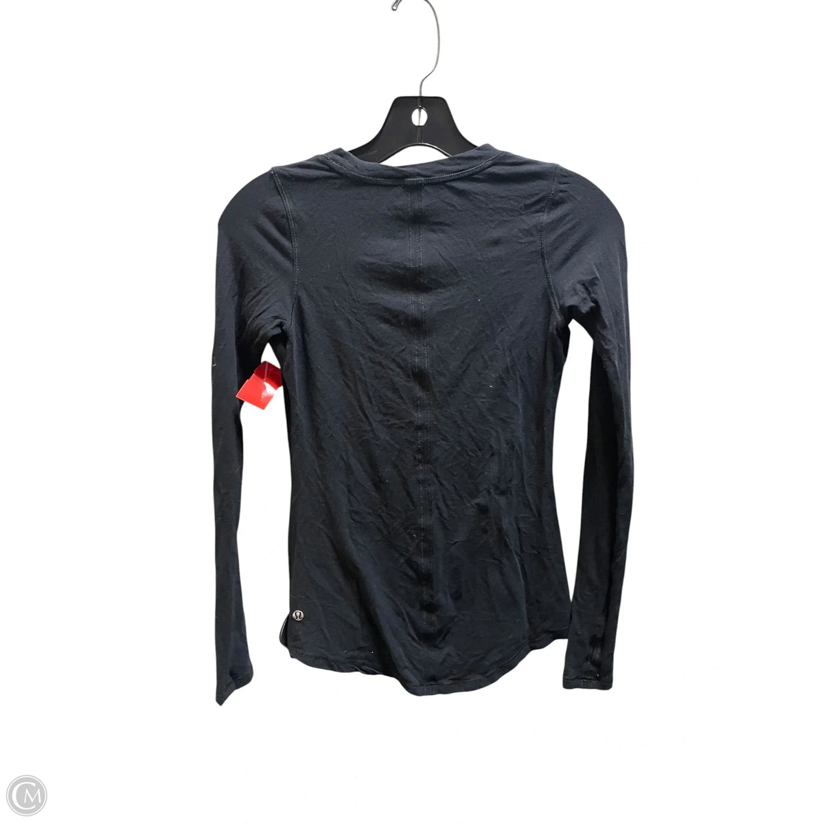 Athletic Top Long Sleeve Collar By Lululemon In Black, Size: Xs