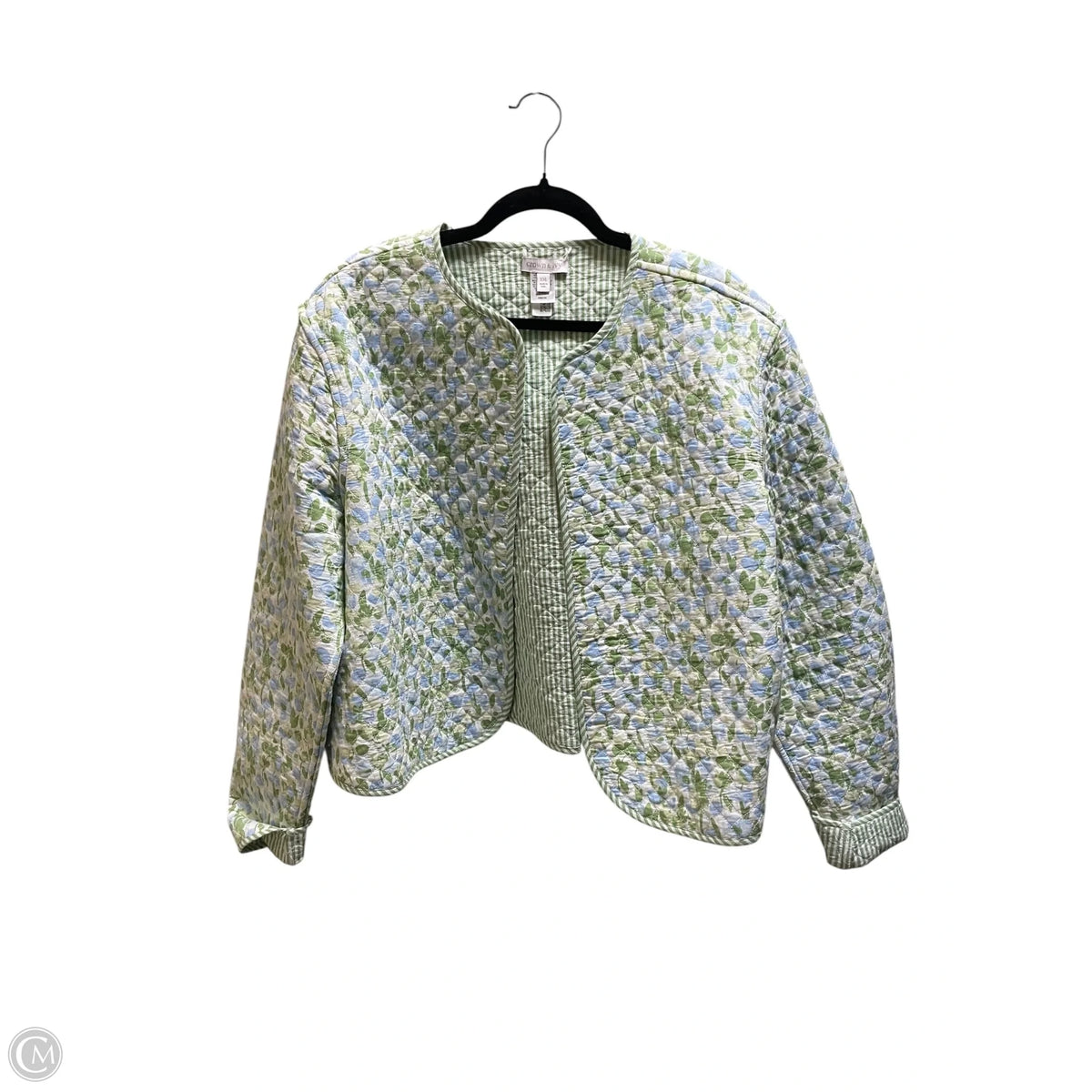 Jacket Puffer & Quilted By Crown And Ivy In Blue & Green, Size: 1x