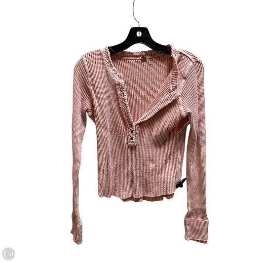 Top Long Sleeve By Free People In Pink, Size: M