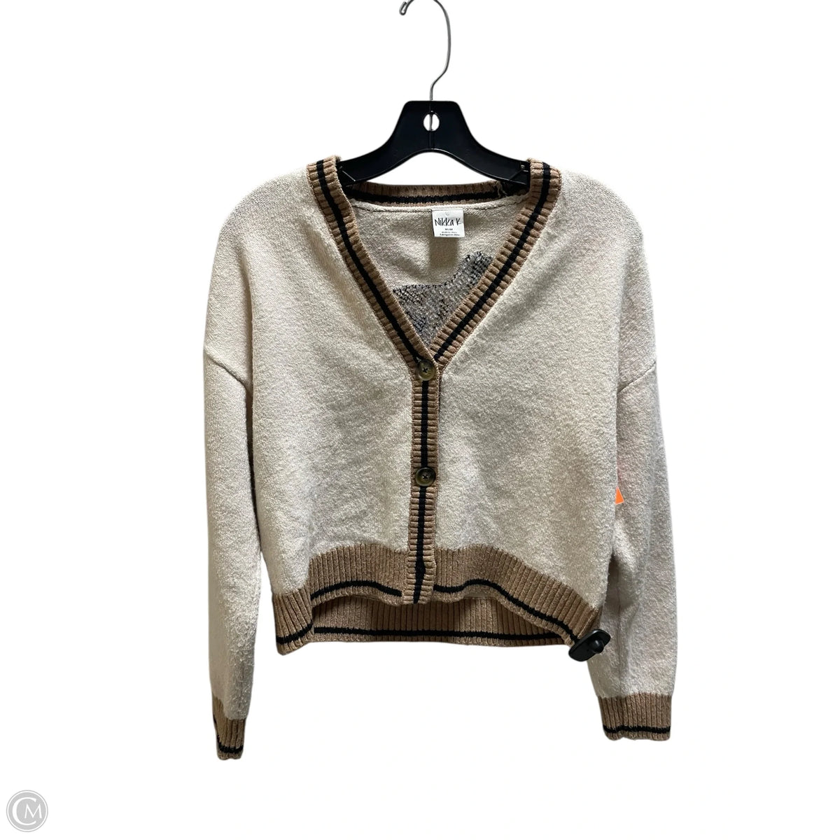 Sweater Cardigan By Clothes Mentor In Beige, Size: M