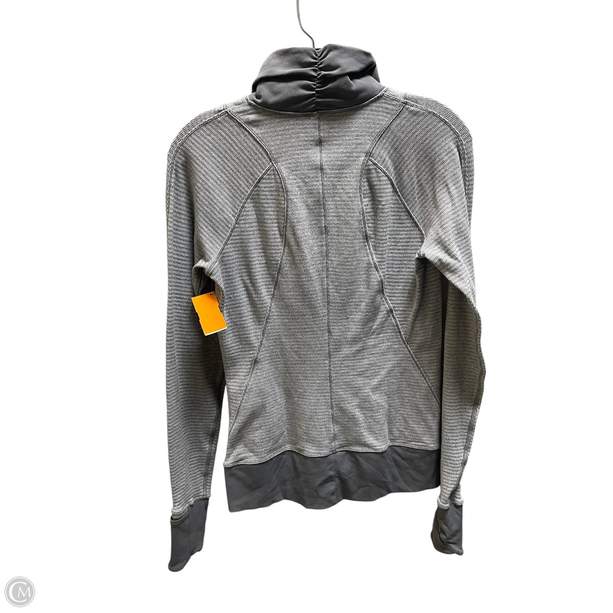 Athletic Top Long Sleeve Collar By Lululemon In Grey, Size: 6