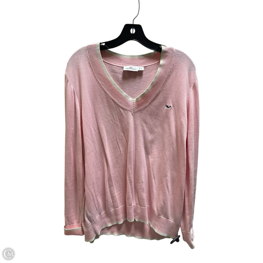 Top Long Sleeve By Vineyard Vines In Pink, Size: Xl